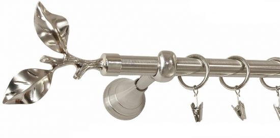 Karnisz LIŚĆ R&Oacute;ŻY Stal Nierdzewna, Poj. 19 wspornik regulowany