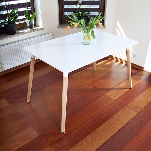 ST&Oacute;Ł NOWOCZESNE kolekcja MEDIOLAN PROSTOKĄTNY kolor BIAŁY 