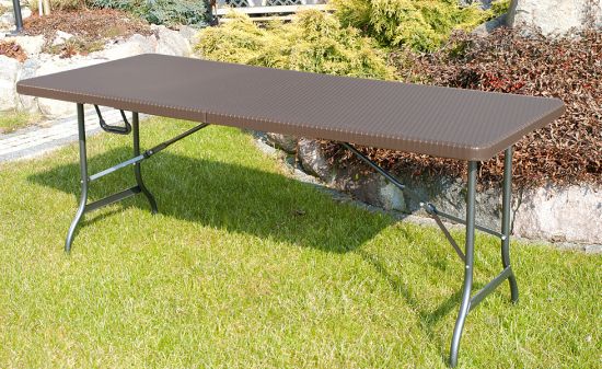 ST&Oacute;Ł CATERINGOWY OGRODOWY SKŁADANY dł. 180 cm o wzorze rattanu