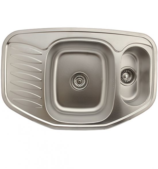 Zlewozmywak metalowy NOVA wpuszczany w blat struktura SATYNA