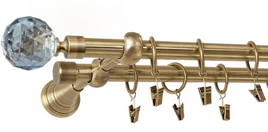 Karnisz PARYS Antyk Mosiądz, Podw. 19 + 19 wspornik regulowany