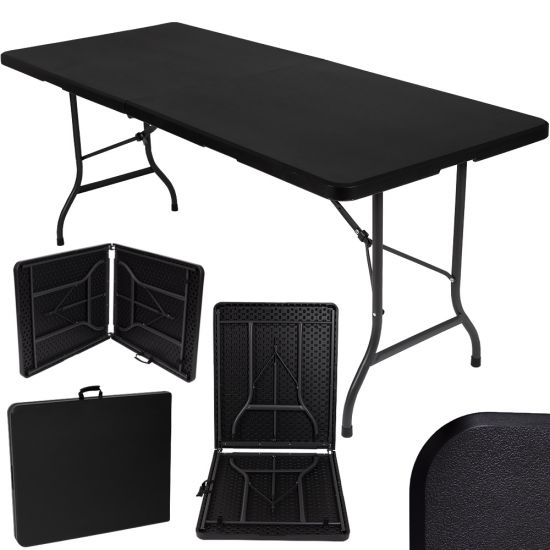 ST&Oacute;Ł CATERINGOWY OGRODOWY SKŁADANY dł. 180 cm CZARNY