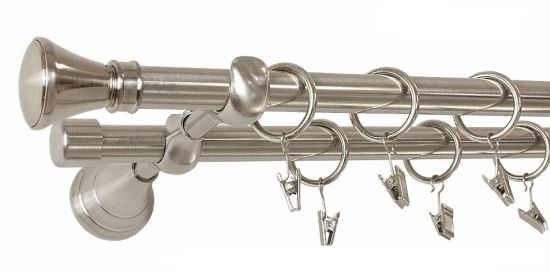 Karnisz LUXOR Stal Nierdzewna, Podw. 19 + 19 wspornik regulowany