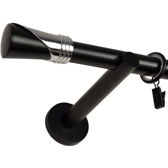 KARNISZ POJEDYNCZY fi 19 CZARNY MAT LOKI CICHE K&Oacute;ŁKA