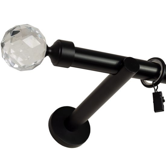 KARNISZ POJEDYNCZY fi 19 CZARNY MAT PARYS CICHE K&Oacute;ŁKA