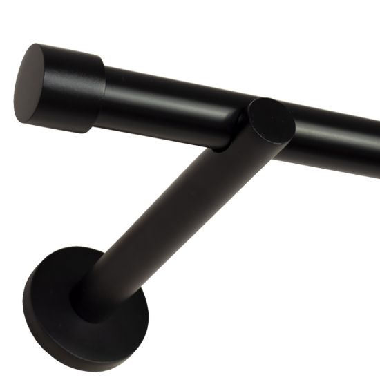 KARNISZ POJEDYNCZY fi 19 CZARNY MAT ZAŚLEPKA