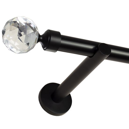 KARNISZ POJEDYNCZY fi 19 CZARNY MAT PARYS