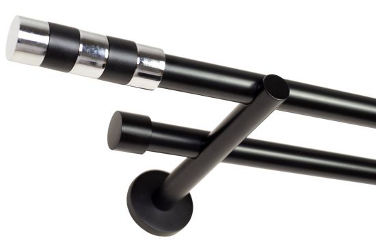 KARNISZ PODW&Oacute;JNY fi 19+19 CZARNY MAT CYLINDER