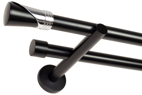 KARNISZ PODW&Oacute;JNY fi 19+19 CZARNY MAT LOKI