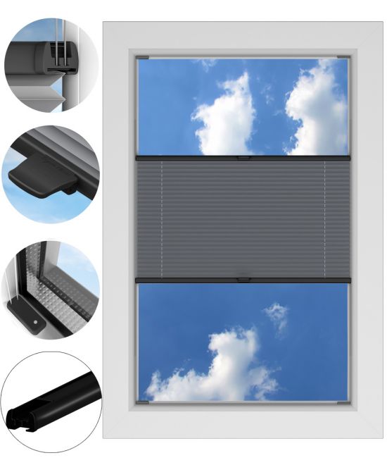 Roleta Plisowana ZACIEMNIAJĄCA inwazyjna PROFIL CZARNY na wymiar