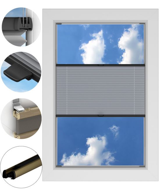 Roleta Plisowana ZACIEMNIAJĄCA BEZINWAZYJNA PROFIL SZAMPAŃSKI na wymiar