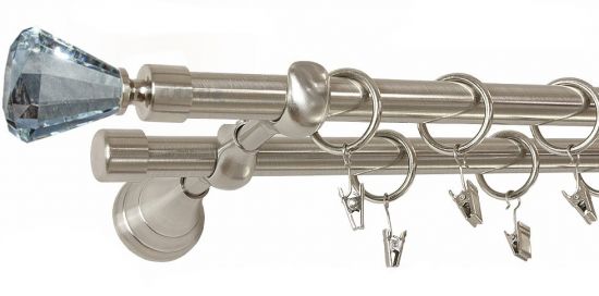 Karnisz CLAREX Stal Nierdzewna, Podw. 19 + 19 wspornik regulowany