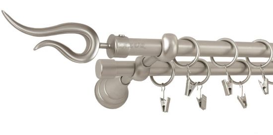 Karnisz VIOLO Satyna Nikiel Podw. 19 + 19 wspornik regulowany