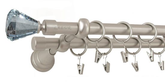 Karnisz CLAREX Satyna Nikiel, Podw. 19 + 19 wspornik regulowany