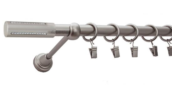 Karnisz LANSO Satyna Nikiel, Pojedynczy 19 rura gładka