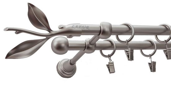 Karnisz LISTEK Satyna Nikiel, Podw&oacute;jny 16 +16 rura gładka