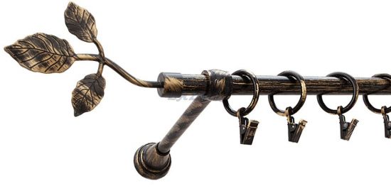 Karnisz Motyw Kute Czarne Złoto, Pojedynczy 16 LISTEK