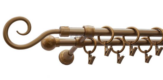 Karnisz Motyw Kute Stare Złoto, Podw&oacute;jne 16 + 16 HAK