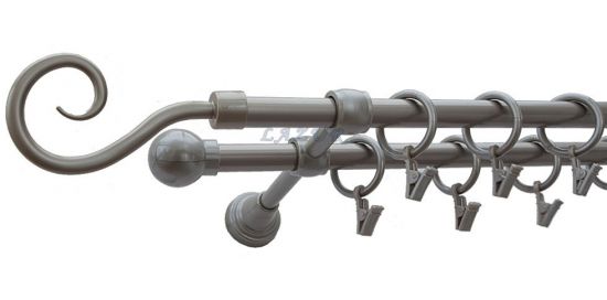 Karnisz Motyw Kute Satyna, Podw&oacute;jne 16 + 16 HAK