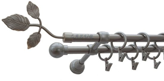 Karnisz Motyw Kute Satyna, Podw&oacute;jne 16 + 16 LISTEK