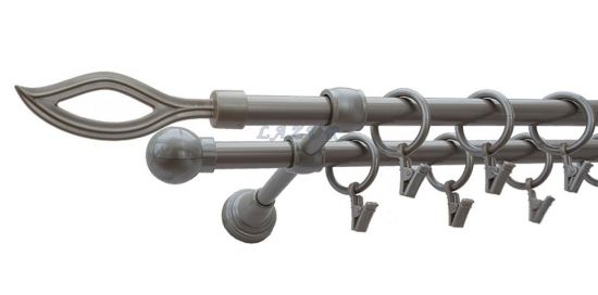 Karnisz Motyw Kute Satyna, Podw&oacute;jne 16 + 16 PŁOMIEŃ