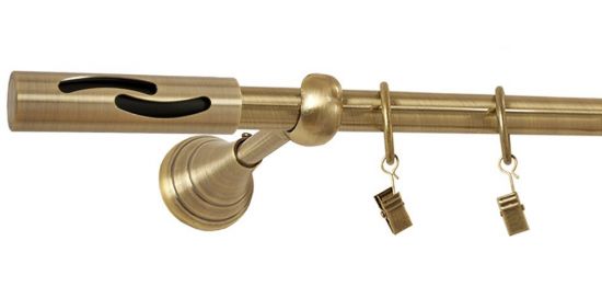 Karnisz FALKO Antyk Mosiądz, Poj. 19 wspornik regulowany 