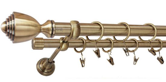 Karnisz PALLACIO Antyk Mosiądz, Podw&oacute;jny 25 +19 rura gładka