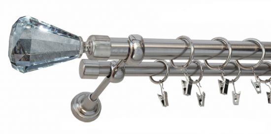 Karnisz FAON Stal Nierdzewna, Podw&oacute;jny 25 +19 rura gładka