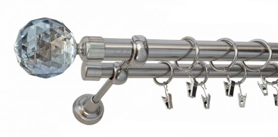 Karnisz PARYS Stal Nierdzewna, Podw&oacute;jny 25 +19 rura gładka