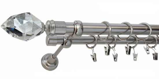 Karnisz TULIP Stal Nierdzewna, Podw&oacute;jny 25 +19 rura gładka