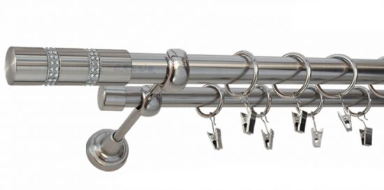 Karnisz ROSETTI Stal Nierdzewna, Podw&oacute;jny 25 +19 rura gładka