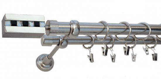 Karnisz ARES Stal Nierdzewna, Podw&oacute;jny 25 +19 rura gładka