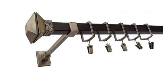 Karnisz MERCURY Stare Złoto + Wenge, Pojedynczy 20 KWADRO