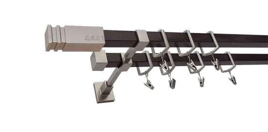 Karnisz JOWISZ Satyna + Wenge, Podw&oacute;jny 20 + 20 mm KWADRO