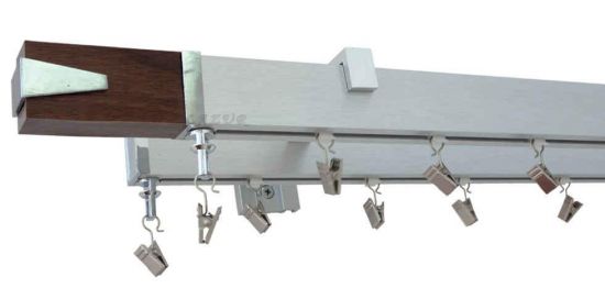 Karnisz Apartamentowy TERRA Podw&oacute;jny 36x22 stal szczotkowana