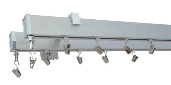 Karnisz Apartamentowy FITNO Podw&oacute;jny 36x22 stal szczotkowana