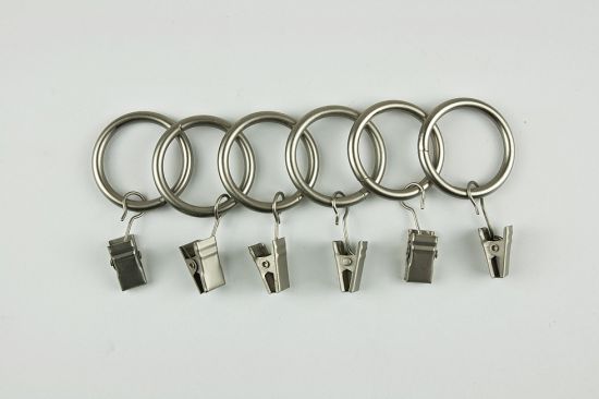 K&Oacute;ŁKO Z ŻABKĄ DO KARNISZY O ŚREDNICY FI 16-19 MM SATYNA NIKIEL - 10 sztuk  