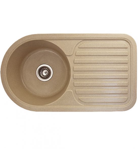 Zlewozmywak granitowy NEPTUN wpuszczany w blat kolor beżowy  