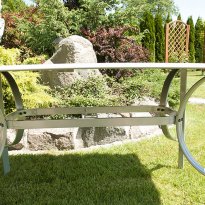 St&oacute;ł aluminiowy Verona srebrno-czarny 