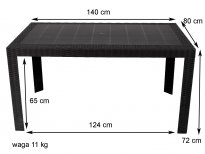 St&oacute;ł URANO PCV technorattan Czarny